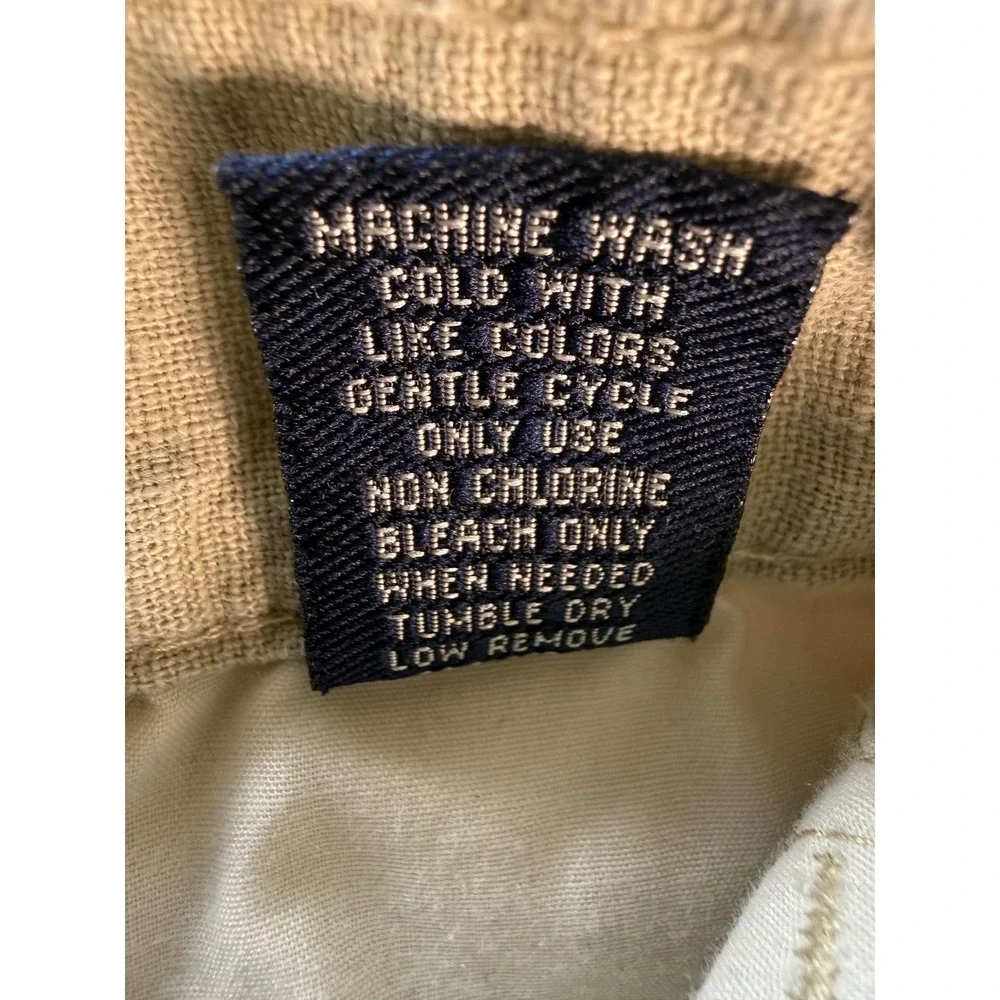 Salute Oleg Cassini Vintage Linen Cotton Pleated Pants 38x30 Khaki Tan Cuffed